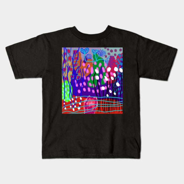 Abstract Painting Kids T-Shirt by Fandie